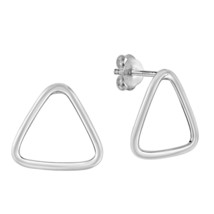 Minimal Geometric Open Triangle Sterling Silver Post Earrings - $11.87