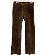 Victoria&#39;s Secret Moda International Suede LEATHER Bootcut Pants Lined 4... - £22.01 GBP