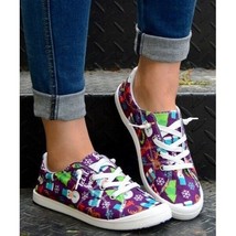 Purple &amp; Green Christmas Lace-Up Sneaker - £33.55 GBP