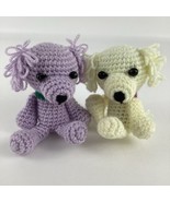 Handmade Crochet Poodle Puppy Dog Stuffed Animal Toy Craft Purple Pups  - $24.70