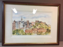 Framed and Signed &quot;Edinburgh Festival City 03&quot; Watercolor Print - £189.91 GBP