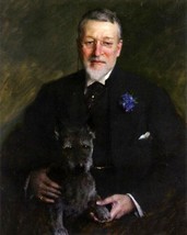 hand Painting William Merritt Chase - Mr. Francis Guerin Lloyd with pet dog - $65.44