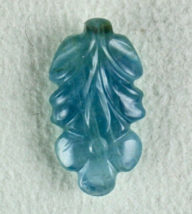 Natural Blue Aquamarine Carved Flower 15.83 Ct Gemstone For Pendant Designing - £305.41 GBP