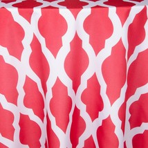 Ruby Red Tablecloth Drapery Fabric Quatrefoil Printed Poplin 120&quot;W By th... - $52.05