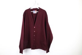 Vtg 90s Streetwear Mens XL Blank Knit Kurt Cobain Pocket Cardigan Sweater USA - £55.35 GBP