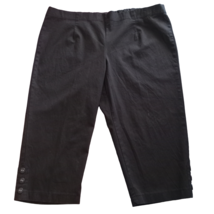 Coral Bay Womens Size 18W Black Capri Pants Pull On Elastic Waist Minor ... - $22.16