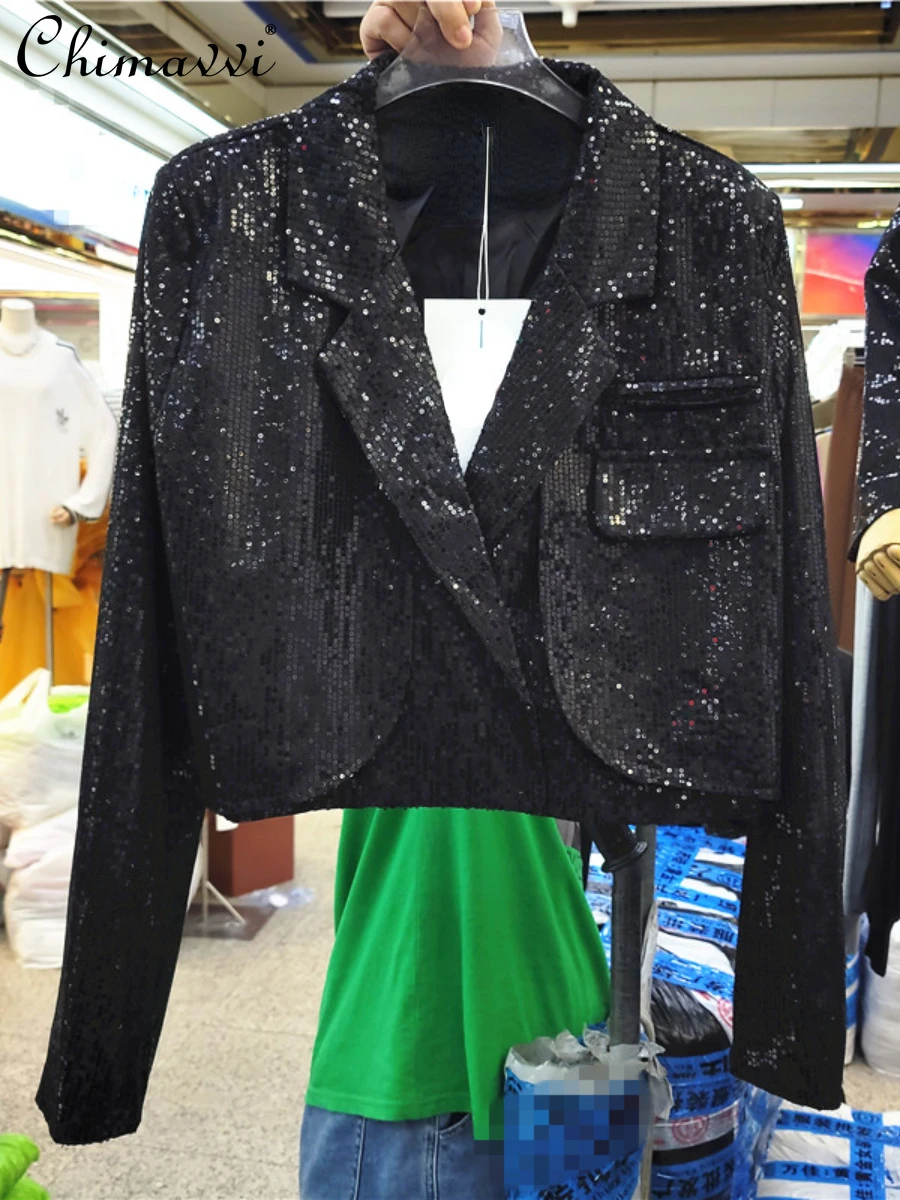 Ladies  Autumn   wear Slimming Glitter Suit Jacket Women&#39;s Elegant Simple Office - £163.72 GBP