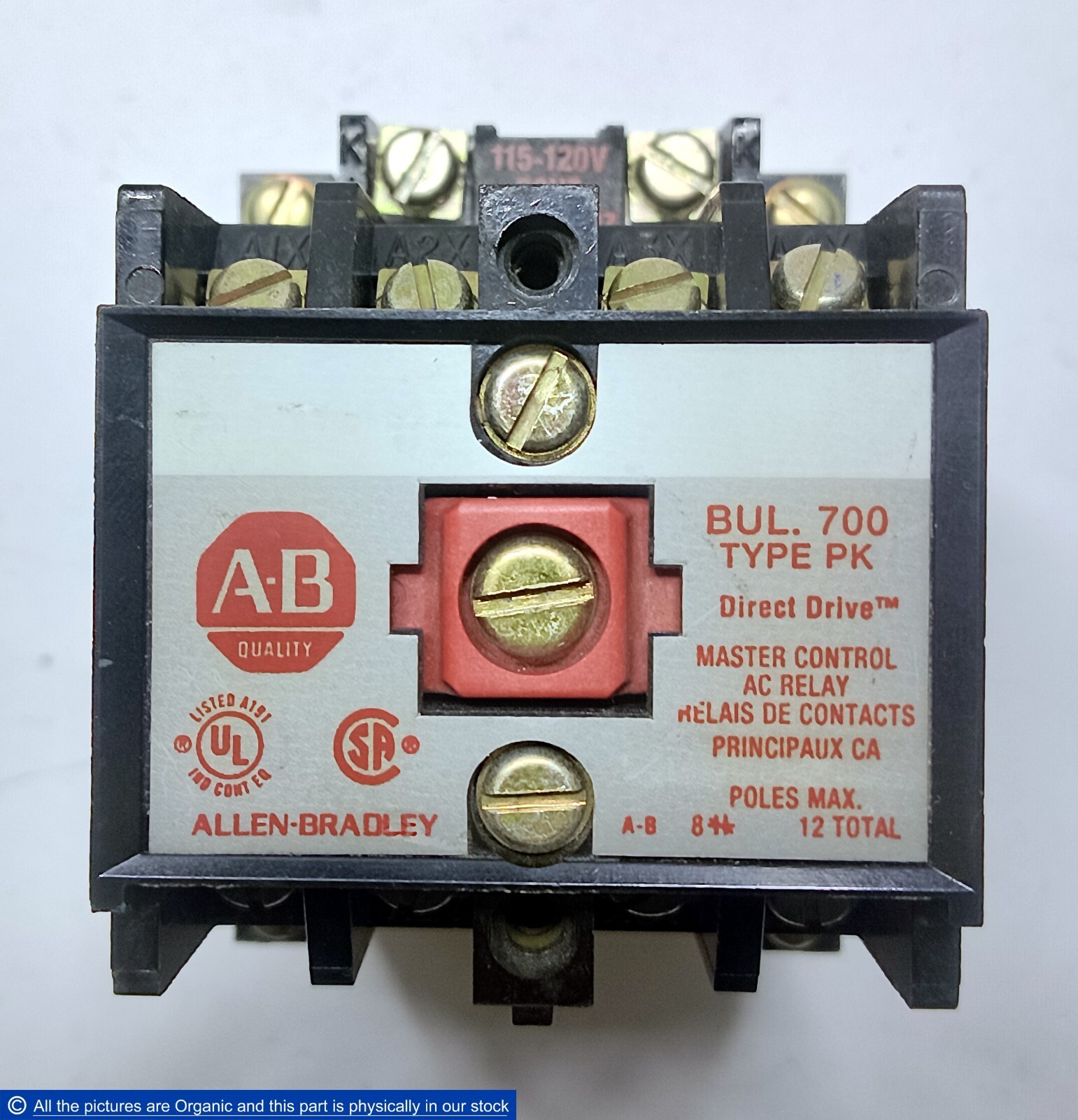 Allen-Bradley 700-PK400A1 Master Control AC Relay Ser B 4NO 600V 20A Mad... - $19.00