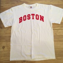 Vintage Boston Massachusetts White T-shirt Adult Medium Fruit Of The Loom - £27.17 GBP