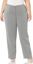 Le Suit Womens Plus Size Herringbone Pinstripe Pants,1-Piece,Silver,6 - £39.34 GBP