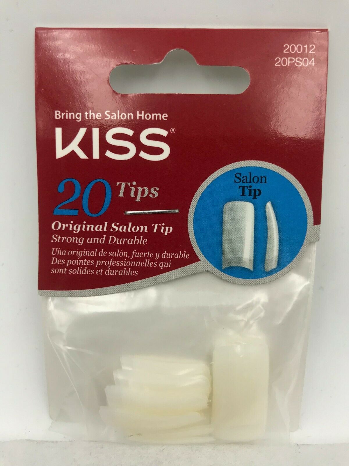 KISS SALON TIP 20 NAIL TIPS ORIGINAL STYLE SALON TIP STRONG AND DURABLE #20PS04 - $1.29