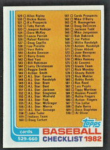 1982 Topps Baseball Card Checklist # 634 nr mt  ! - £0.47 GBP