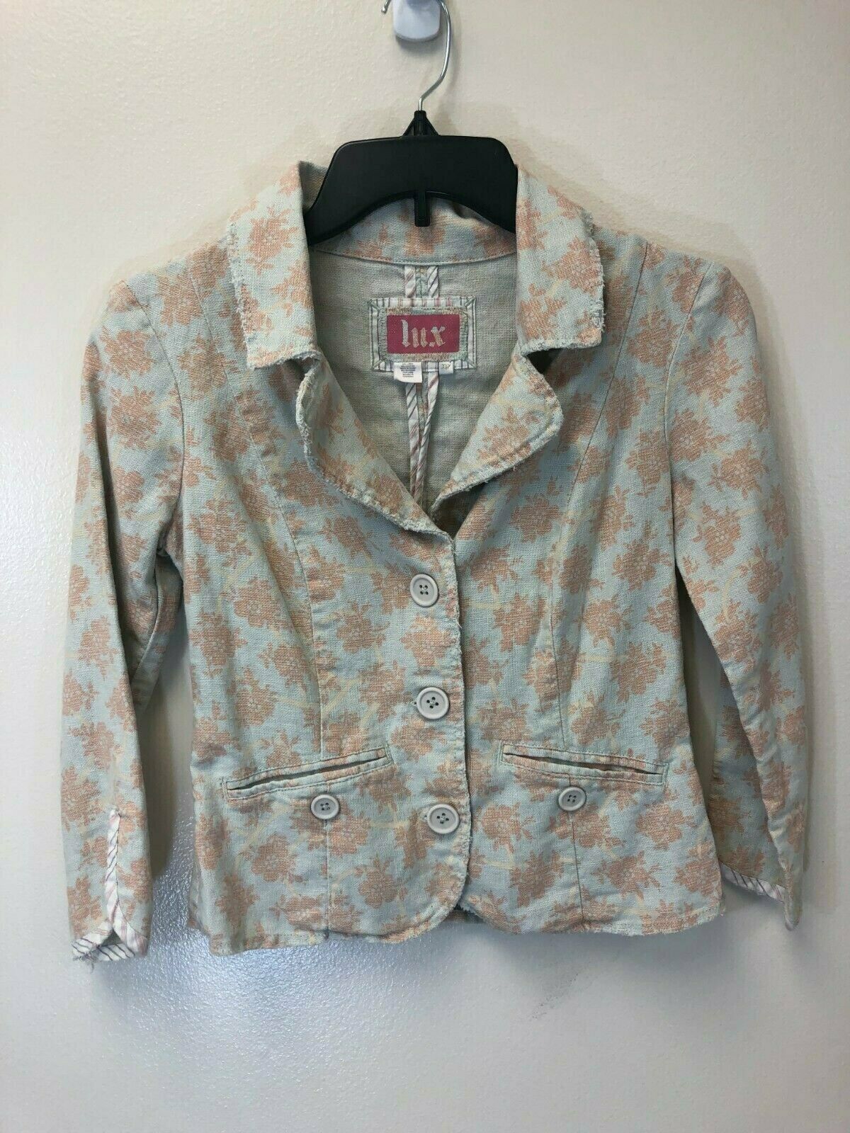 lux Brand Women&#39;s Faded Distressed Floral Blazer, Size XS, EUC - $11.25