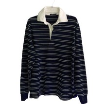 Y2K Brandy Melville Striped Rugby Polo Shirt OSFM Oversized Long Sleeve Sporty - £22.52 GBP