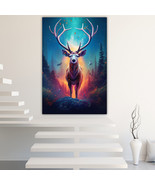 Mysterious Elk Canvas Painting Wall Art Posters Landscape Canvas Print P... - £10.84 GBP+
