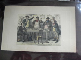 Late 1800s Charles Dickens Theme Print - Mean Drinking Around Table - £14.80 GBP