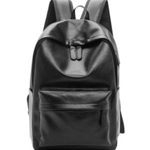 Business Casual BackpaTravel Bag Black PU Leather Men&#39;s Shoulder Bags Te... - £56.28 GBP