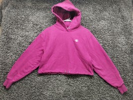 VTG Champion Reverse Weave Hoodie Women Small Pink Cropped Sweater Y2K 90s - £29.19 GBP