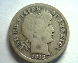 1912 Barber Dime Good G Nice Original Coin From Bobs Coins Fast 99c Shipment - £5.27 GBP