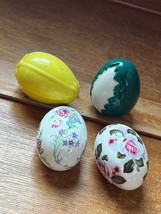 Lot of Egg Lady Marked Floral &amp; Sunny Yellow Vegetable &amp; Faux Cracked Green Cera - £9.02 GBP