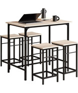 Bar Set-1 Bar Table and 4 Stools, Home Kitchen Breakfast Furniture Dinin... - €169,10 EUR