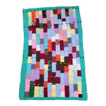 Vintage Patchwork Quilt Top 37x53 Reversible Handmade Multicolor 37x53 B... - £32.74 GBP