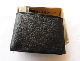 Lucky Brand Men&#39;s billfold Bifold Genuine Leather Wallet Black LOP61-1902-001 - £38.71 GBP