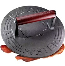 Bacon Master Cast Iron Press 8.5&quot; round Grill Burger Smasher for Burgers  - £19.96 GBP