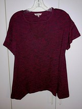 JUICY COUTURE LADIES SS KNIT PULL-OVER TOP-XS-V-NECK W/BAND AT NECK-RAYO... - $13.85