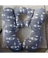 Sundee Baby travel Headrest Support Pillow NEW grey with fish print - $10.86 CAD