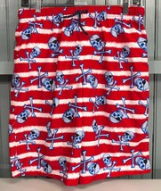 Wonder Nation Red Stripe Skull Junior Large Size 18 XXL Poly Beach Shorts - $17.34