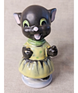 Vintage Cartendorf Bavarian Ceramic Black Cat Figure - £24.63 GBP