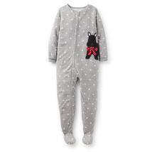 Girl Carters Fleece Footed Pajama Blanket Sleeper Sz 4T Terrier Dot Dog Pup NWT - £7.52 GBP