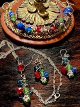 Handcrafted Colorful Organic Wrap Necklace Set - $26.00