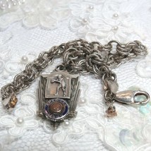 VTG All Solid Sterling Silver1942 American Legion Basketball Charm Brace... - $49.49