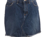 Southern Tide Medium Wash Blue Denim Skirt Sz 31 Raw edge Frayed Hem Poc... - $37.63