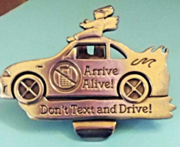 Don&#39;t Text And Drive! - Arrive Alive! Guardian Angel Metal Auto Visor Clip - £3.95 GBP
