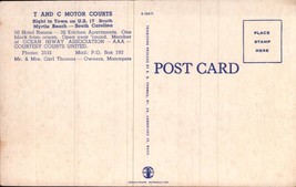 Motel South Carolina Sc South Myrtle Beach, T And C Motor Courts - Postcard BK60 - £3.16 GBP