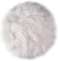 12 Inches Mini round Faux Fur Sheepskin Rugs, Fluffy Living Room Carpet Mini Sma - £8.96 GBP