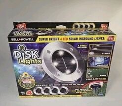 Solar Lights Bell+Howell Wireless 4-Pack LED Disk Pathway Light 10 Hour ... - $365.78 MXN