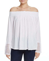 Three Dots Womens Casual Top Lace-Trim Off-the-Shoulder, Size XS - £39.22 GBP