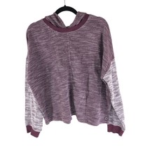 Calvin Klein Womens Hoodie Pullover Oversized Heathered Purple White L - $17.34