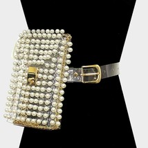 Gold Clear Cream Pearl Fanny Pack Purse Wallet Belt Cute Waist Bag Accessory - £42.83 GBP
