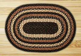 Earth Rugs C-313 Mocha Frappuccino Oval Braided Rug 5 Feet x 8 Feet - £192.80 GBP