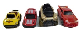 Lot of 4 Diecast Cars Toy Vehicles Assorted Makes Models Some Pull n Go - $7.68