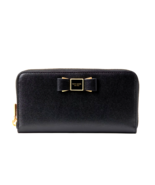 New Kate Spade Morgan Bow Embellished Zip Around Continental Wallet Black - $83.61