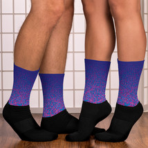 Pop Art Design Blue Pink Circles Dark Imperial Blue Foot Sublimated Socks - £10.42 GBP