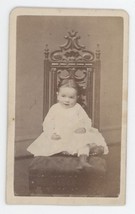 Antique Hand Tinted CDV c1870s Waters New York Adorable Child in White Dress - £7.41 GBP