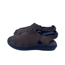 Propet Brown Leather Sandals Stretch Walking Open Toe Flat Comfort Women... - £30.92 GBP
