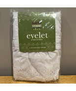 Martha Stewart Eyelet Accents Standard Sham White Embroidered Floral New - $17.81